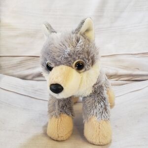 Aurora Mini Flopsie Wolf Plush Stuffed Toy 8 Inch 2021 Gray Cream